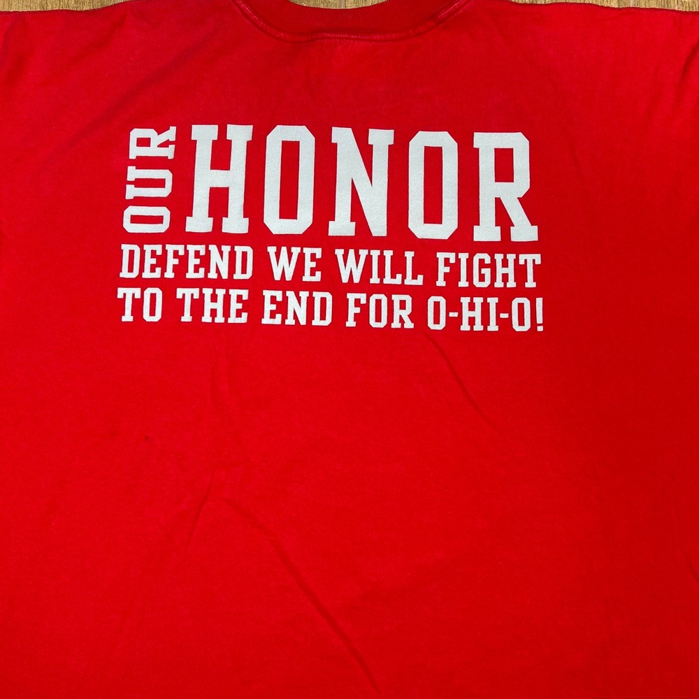 Cotton Exchange Ohio State Football Red Graphic T-Shirt Mens XXL Made in USA - Picture 3 of 9